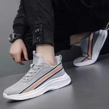 Кроссовки мужские из дышащей сетки для весны и лета, очень большой размер 50, легкая повседневная спортивная обувь для бега с мягкой подошвой 39 белый