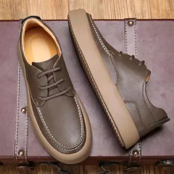 Кроссовки мужские летние 2025 года, новые модные универсальные туфли в стиле ретро со шнуровкой, легкие, на мягкой подошве, из кожи, повседневные туфли 38