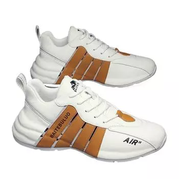 Кроссовки мужские массивные с закрытым дном, модные повседневные туфли из воловьей кожи с верхом из воловьей кожи, с увеличенной внутренней платформой 39