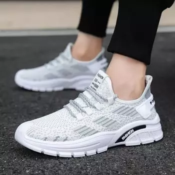 Кроссовки мужские модные весна-лето новые сетчатые дышащие повседневные туфли стильные и легкие кроссовки 39