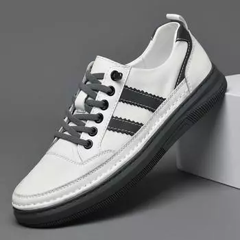 Кроссовки мужские новые без шнуровки на плоской подошве повседневные модные универсальные мужские туфли модные кроссовки 38 белый