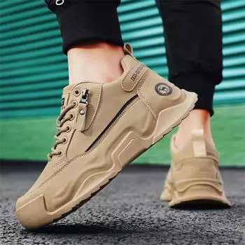 Кроссовки мужские осенне-зимние ретро-трендовые повседневные туфли нескользящие и износостойкие на толстой подошве белые туфли для студентов 39