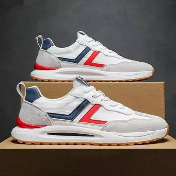 Кроссовки мужские осенние новые трендовые повседневные кроссовки из дышащей ткани для студентов, модные на шнуровке, на толстой подошве, легкие повседневные кроссовки 39 синий