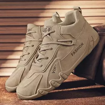 Кроссовки мужские осенние с плоской подошвой износостойкие рабочие противоскользящие мужские походные легкие и универсальные модные повседневные туфли 39 серый