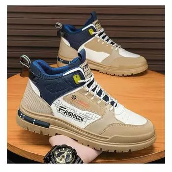 Кроссовки мужские повседневные осенние вулканизированные туфли мужские прогулочные спортивные туфли уличные ботильоны мужские кроссовки с мягкой подошвой прогулочные туфли 39 бежевый