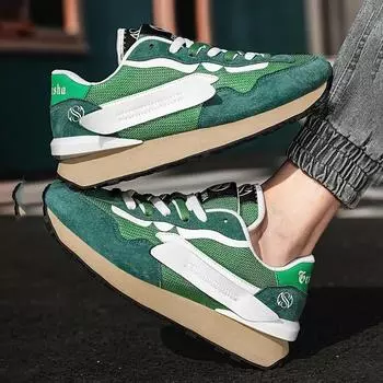 Кроссовки мужские повседневные туфли модные разноцветные мужские туфли хорошего качества износостойкие легкие туфли уличные мужские кроссовки 39 зелёный