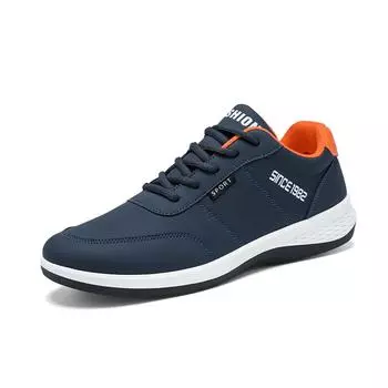 Кроссовки Мужские повседневные туфли на плоской подошве Кроссовки кожаные легкие удобные дышащие высококачественные нескользящие Большой размер 48 43