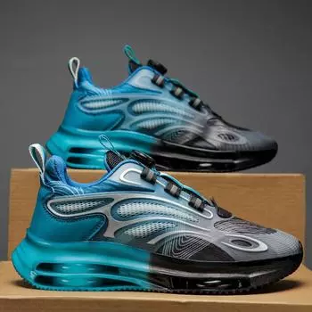 Кроссовки мужские с вращающимися кнопками, осенние, дышащие, для учеников младших классов средней школы, с попкорном, для бега, с амортизацией, повседневные, сетчатые, спортивные, приливные кроссовки 39