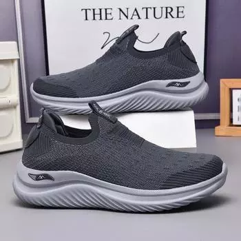 Кроссовки мужские сетчатые удобные повседневные теннисные туфли на плоской подошве черные повседневные дышащие кроссовки большого размера для мужчин 39 чёрный