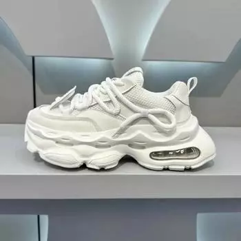 Кроссовки мужские толстые 2025 года, новая дизайнерская повседневная обувь на платформе, удобная обувь на вулканизированной платформе с увеличенной высотой, теннисные туфли для мужчин 39 чёрный