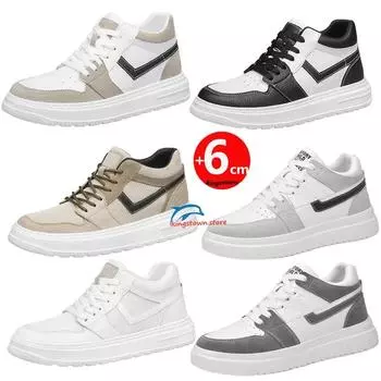 Кроссовки мужские, увеличивающие рост, стелька 6 см, белые, черные, более высокие, для мужчин, для отдыха, мода, большие размеры 36-44Lift 36