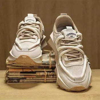 Кроссовки мужские в стиле панк, модные повседневные туфли на платформе для мужчин, спортивные кроссовки для колледжа, мужские кроссовки в британском стиле для студентов 39 чёрный