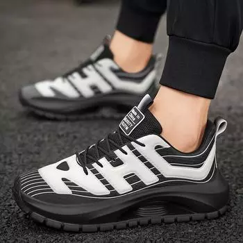 Кроссовки мужские весенне-летние дышащие и износостойкие легкие повседневные кроссовки для бега новые большие размеры на низкой платформе модные мужские туфли 39