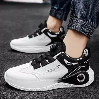 Кроссовки мужские весенне-осенние новые баскетбольные кроссовки на платформе, повышающие комфорт спорта и отдыха, летающие тканые дышащие вращающиеся пряжки m 39