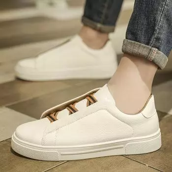 Кроссовки мужские весенне-осенние новые трендовые уличные туфли без ремешков с плоской подошвой повседневная спортивная обувь мужская обувь 39