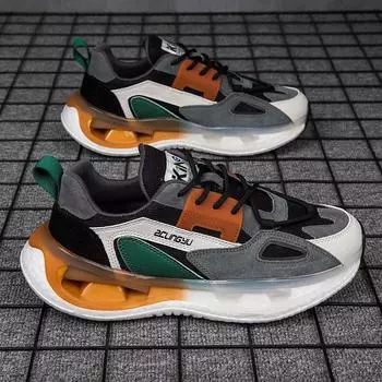 Кроссовки мужские весенние новые сетчатые дышащие кроссовки попкорн мягкая подошва усиливающая кокосовая обувь повседневная обувь для папы 39