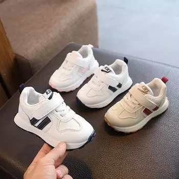 Кроссовки на липучке с цветными блоками для маленьких девочек, дышащие нескользящие легкие кроссовки 21 хаки