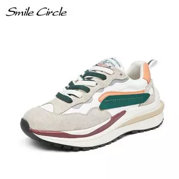 Кроссовки на массивном каблуке, женская обувь на плоской платформе, модная повседневная спортивная обувь на толстой подошве, женская весенняя обувь