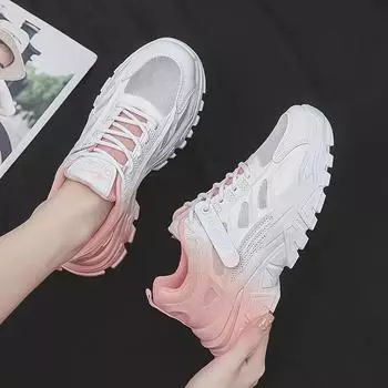 Кроссовки на платформе Dad Shoes, женские, весна-лето, сетчатые, дышащие, новые, универсальные, повседневные, белые, женские, спортивные, кроссовки 35