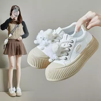 Кроссовки на платформе для женщин, модные кроссовки для бега, прогулочная обувь на шнуровке, теннисная обувь, повседневные удобные милые кроссовки из искусственной кожи, легкая спортивная обувь на плоской подошве 35