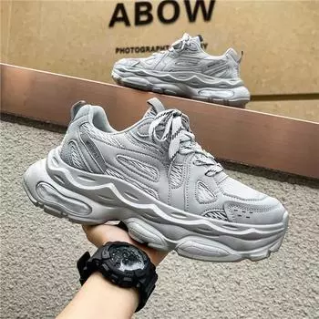 Кроссовки на платформе, мужская дышащая повседневная обувь для мужчин, летняя спортивная обувь, мужская обувь в уличном стиле, мужская обувь 39 чёрный