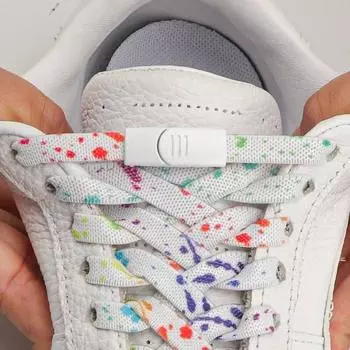Кроссовки на плоской эластичной шнуровке, шнурки с магнитной пряжкой и застежкой без завязок, шнурки с принтом чернил для детей и взрослых, шнурки без завязок -