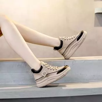 Кроссовки на плоской подошве Повседневная женская обувь Винтажные короткие ботинки 35 красный