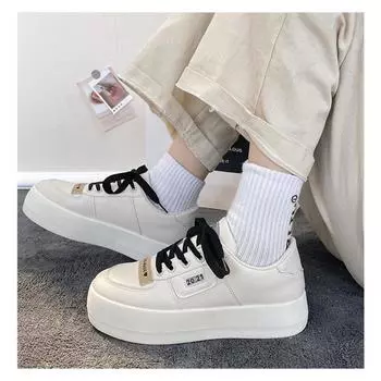 Повседневная спортивная обувь на плоском каблуке с толстой подошвой для женщин 35 бежевый