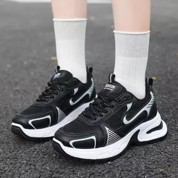 Кроссовки на толстой подошве для увеличения роста Женская спортивная обувь Женские кроссовки 36 чёрный