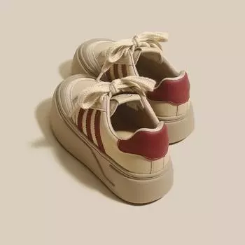 Кроссовки на толстой подошве. Осенние новые повседневные универсальные кроссовки с круглым носком и увеличивающие высоту спортивной обуви. 35