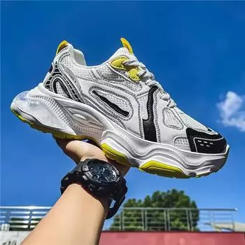 Кроссовки на толстой подошве размера плюс 45, мужские дизайнерские спортивные туфли на воздушной подушке, модные повседневные туфли с дышащим верхом и увеличенной высотой на платформе 39