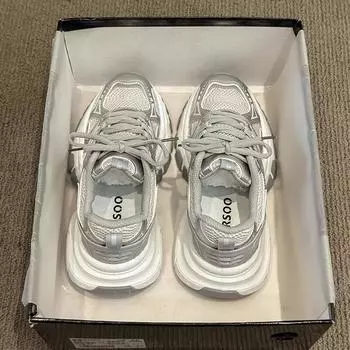 Кроссовки на толстой подошве, жареные, уличные, папины, детские, новые, осенние, универсальные, увеличивающие рост, дышащие, легкие, повседневные, спортивные 35