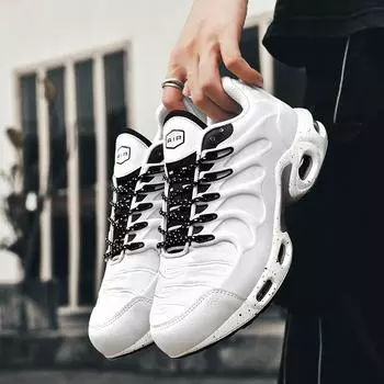 Кроссовки на воздушной подушке для мужчин и женщин, дышащие, для бега, спортивная обувь унисекс 37-46 37 белый