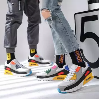 Кроссовки на воздушной подушке для пар, мужские и женские, легкие повседневные туфли большого размера, цветные, трендовые, сетчатые, дышащие, кроссовки для бега 36 красный