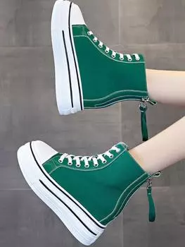 Кроссовки на высокой платформе со шнурками, женские ботильоны, спортивные ботинки на шнуровке, рабочая обувь, короткие туфли на толстой подошве для женщин, распродажа 39 34