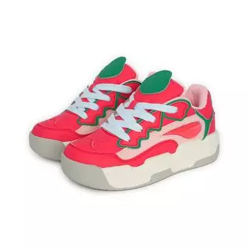 Кроссовки Niche на толстой подошве, женские, контрастные по цвету, в стиле пэчворк, на толстой подошве, модная универсальная повседневная обувь для женщин 36 красный