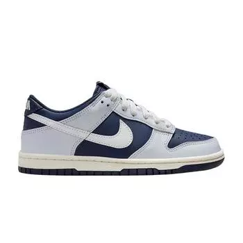 Детские кроссовки Nike Dunk Low GS Football Grey Midnight Navy Blue Summit-White FB9109-002 35.5