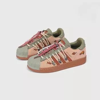 Кроссовки нового стиля для пары, повседневная обувь с ракушечным носком, винтажные кроссовки с двойной шнуровкой в виде кроличьей норы 36