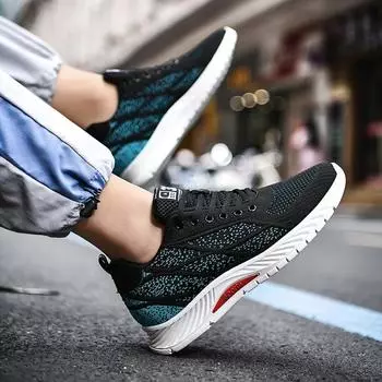 Кроссовки новые мужские легкие повседневные дышащие беговые эластичные спортивные сетчатые вулканизированные кроссовки мужские горячая распродажа 37