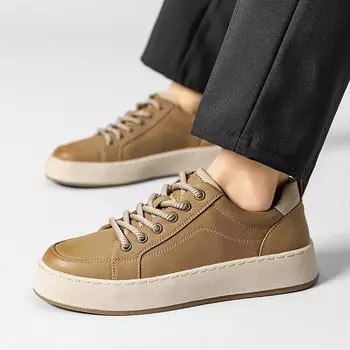 Кроссовки Обувь для мужчин Легкая кожаная повседневная обувь для отдыха на открытом воздухе модная нескользящая обувь Кроссовки Мужские туфли на плоской подошве Tenis Masculino 6.5