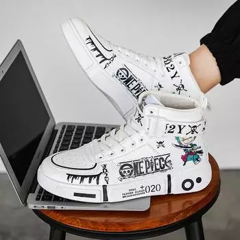 Кроссовки Обувь для родителей и детей Аниме Граффити Обувь для скейтборда Повседневная обувь 31-44 36