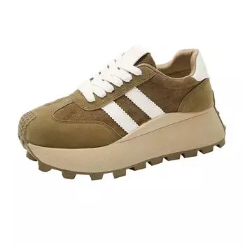 Кроссовки Обувь женская 2024 Весна Осень Новые Винтажные Универсальные Повседневные Легкие Толстые Подошвы Папины Туфли Платформы 35 серый