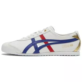 Кроссовки Onitsuka Tiger Mexico 66 Белый Синий Красный Металлик Золотой(D507L-0152) 37