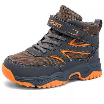 Кроссовки осень/зима Детские высокие кроссовки с липучкой и противоскользящие кроссовки 29 чёрный