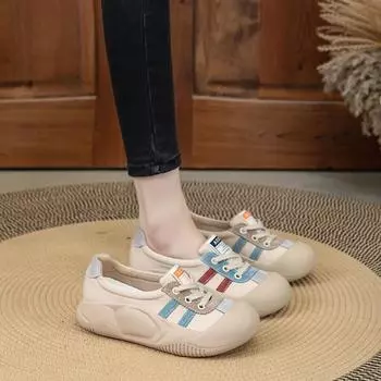 Кроссовки осенние мягкие подошвы ретро плоские женские туфли больших размеров 35 синий