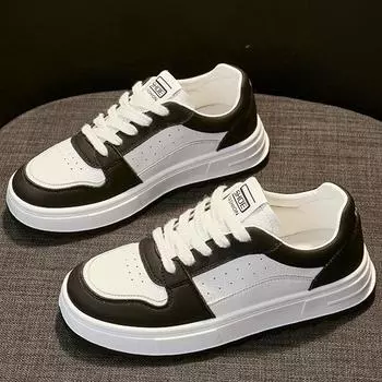 Кроссовки Panda Board Shoes из натуральной кожи на платформе белого цвета, женские, ранняя осень, новые универсальные студенческие повседневные кроссовки 35