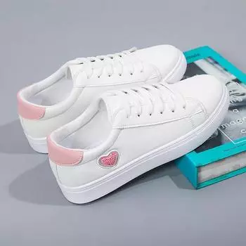 Кроссовки Pink Heart на плоской подошве для женщин, спортивная легкая повседневная дышащая обувь, женские кроссовки, белая теннисная женская обувь 35 фиолетовый