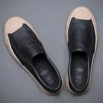 Кроссовки Plimsoll Leisure весна-осень на плоской подошве мужские кожаные повседневные туфли для доски серые вулканизированные туфли для мужчин слипоны обычный размер 45 38