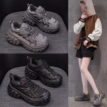 Кроссовки Pop Shoes Casual Sneakers с толстой подошвой, увеличивающие рост 35 серый