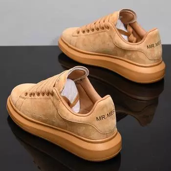 Кроссовки повседневные большого размера 43 44 женские мужские дизайнерские кроссовки модные из микрофибры с увеличенной внутренней частью на плоской платформе 35
